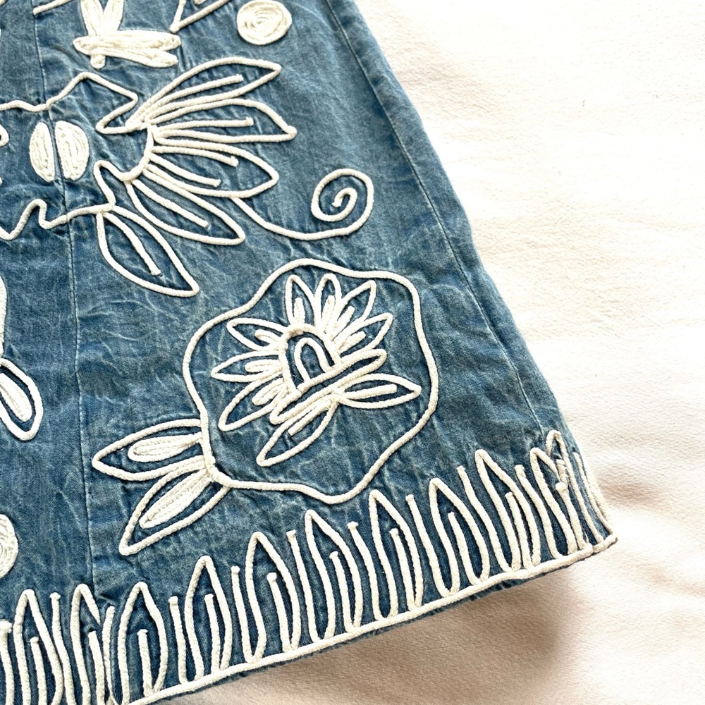 Alice + Olivia Lindsey Chambray Embroidered Dress - Picture 7 of 13